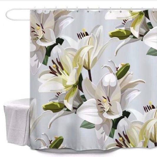 Floral Shower Curtain (gray)